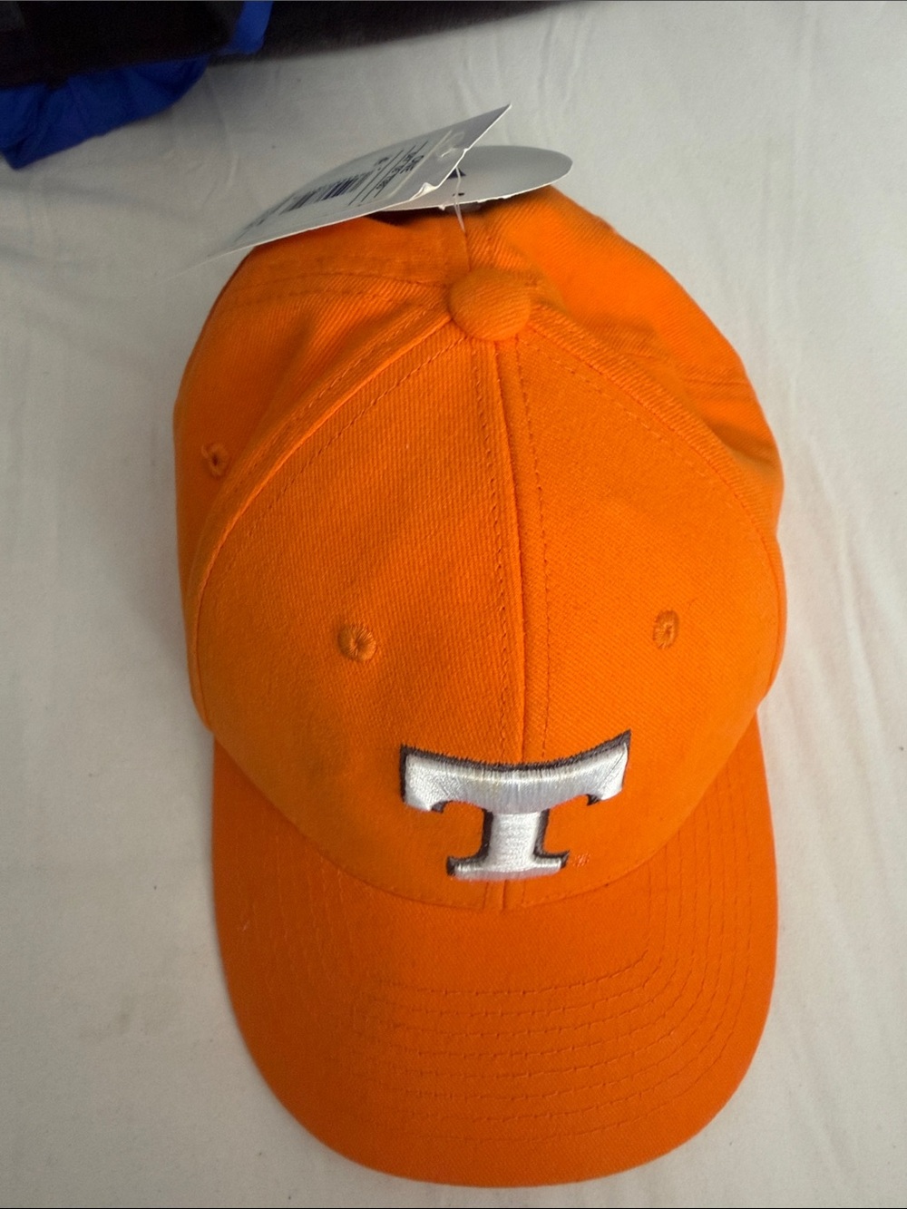 Kids Orange Baseball Cap with White 'T' Logo